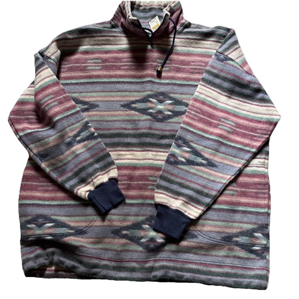 Vtg Nuovo County Seat Aztec Men’s Pullover Pink Blend NOS